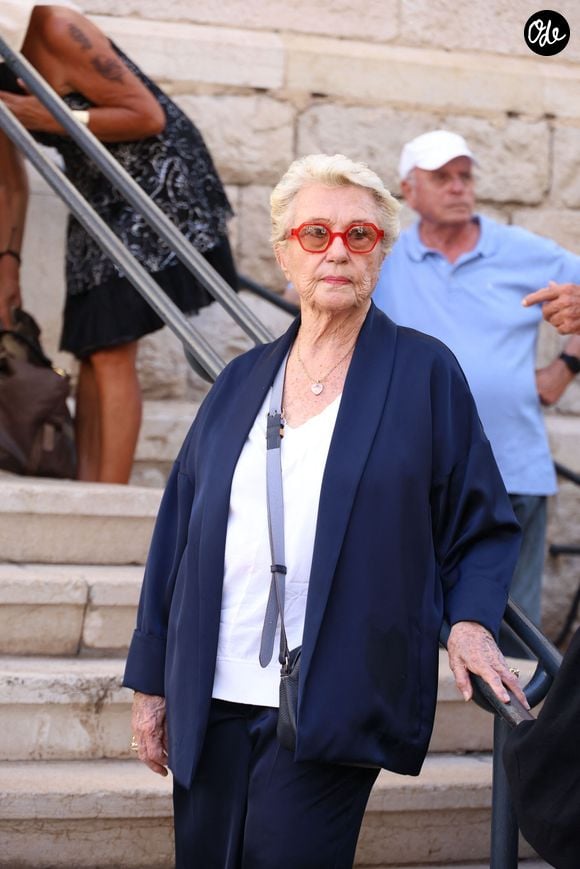 Colette Sauvage, épouse de Philippe Bouvard, lors des obsèques du journaliste en l'église Notre-Dame de Bon Voyage à Cannes, le 31 août 2026.

© Chavaroche-Guignebourg / Bestimage