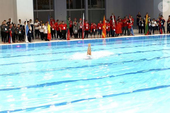 La princesse Charlene de Monaco a présidé la cérémonie d'ouverture du meeting européen de natation " Princesse Charlène " organisé par Special Olympics Monaco au Centre Nautique Albert II à Monaco. Le 26 octobre 2024.
© Claudia Albuquerque / Bestimage