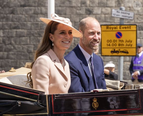 Le prince William, prince de Galles, et Catherine (Kate) Middleton, princesse de Galles - Cérémonie d’accueil à Windsor d'Emmanuel Macron (président de la République Française) et de Brigitte Macron par le roi Charles III d'Angleterre et Camilla Parker Bowles, reine consort d'Angleterre, le 8 juillet 2025. GOFF INF / BESTIMAGE