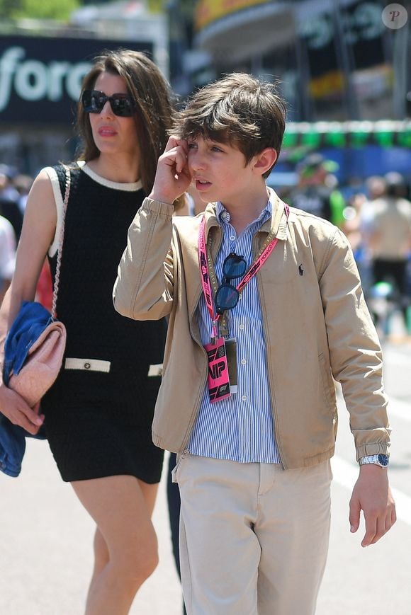 Charlotte Casiraghi et son fils Raphael Elmaleh - Célébrités lors du Grand Prix de Formule 1 (F1) Tag Heuer de Monaco le 25 mai 2025. © Lionel Urman/Bestimage