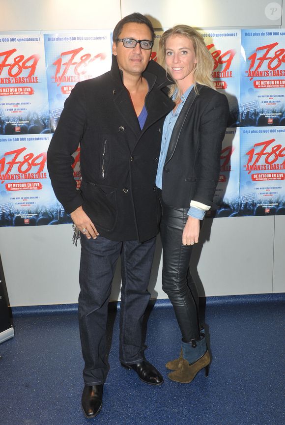 Dany Brillant et sa femme Nathalie - Personnalités lors de la représentation de la nouvelle version en live "1789 les amants de la Bastille", le spectacle musical de Dove Attia et Albert Cohen qui fait son retour au Palais des Sports a Paris, le 7 Novembre 2013. Crédit : VEEREN / BESTIMAGE