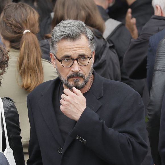 Olivier Minne - Obsèques de Christophe Michel (mari de JL Romero) au crématorium du cimetière du Père Lachaise à Paris le 6 juin 2018.