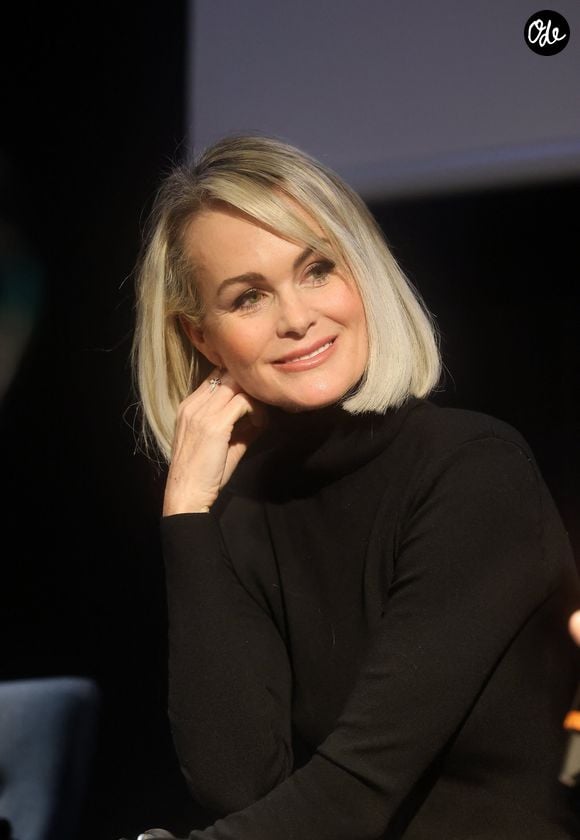 Laeticia Hallyday donne une conférence de presse pour l'exposition Johnny Hallyday à Bruxelles Expo le 19 décembre 2022. © Dominique Jacovides / Bestimage