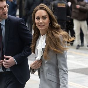 Catherine (Kate) Middleton, princesse de Galles, arrive à la Salesforce Tower pour assister au sommet Future Workforce à Londres. © Zuma Press / Bestimage