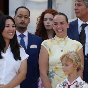 Marie Ducruet, Pauline Ducruet lors de la célébration des 20 ans de règne du Prince Albert II de Monaco, sur la place du Palais à Monte, Carlo, Monaco, le 19 juillet 2025. Cyril Dodergny/Nice Matin/Bestimage