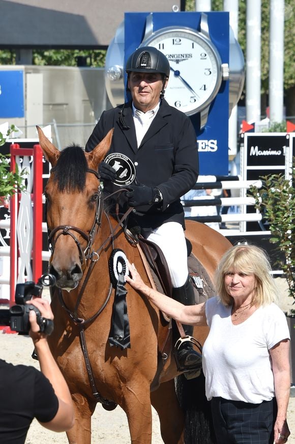 Serge Varsano sur Luca Toni (3ème place) - Remise du prix Gustave Eiffel lors du Longines Paris Eiffel Jumping au Champ de Mars à Paris le 6 juillet 2018. © Borde-Veeren/Bestimage