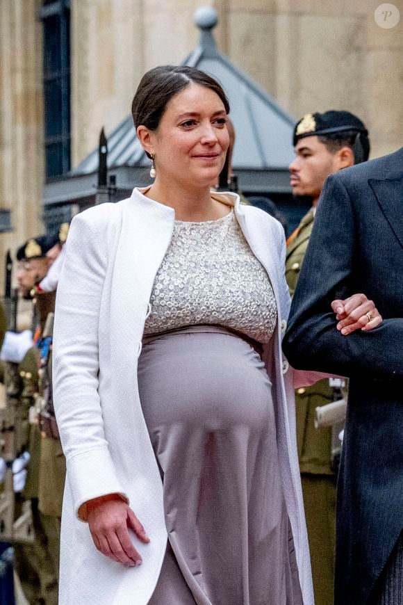 S.A.R. la pincesse Alexandra et Nicolas Bagory - Cérémonie d'abdication du grand-duc H.de Luxembourg au palais grand-ducal de Luxembourg, le 3 octobre 2025. 
© Dana Press / Bestimage