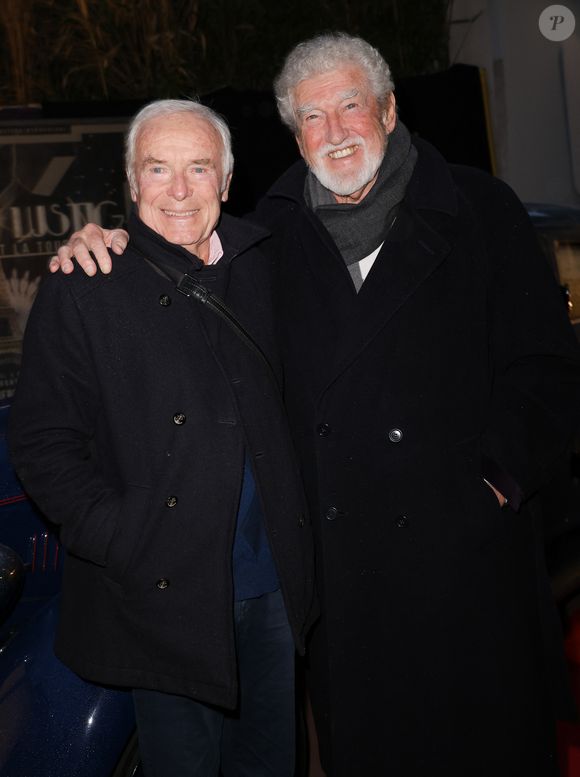 Pierre Douglas et Patrick Préjean - Générale de la comédie musicale "Victor Lustig, l’homme qui vendit la Tour Eiffel" au théâtre Bobino à Paris le 22 octobre 2025. © Coadic Guirec/Bestimage