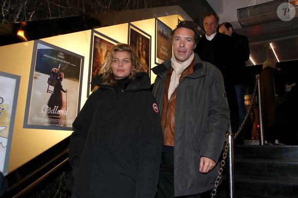 Exclusif - Nicolas Bedos et sa compagne Pauline Desmonts - Présentation et Projection du Documentaire de Bernard-Henri Lévy (BHL) sur la guerre en Ukraine : "Slava Ukraini" (Gloire à l'Ukraine) au Cinéma Balzac à Paris, France, le 6 Février 2023.  © Bertrand Rindoff / Bestimage