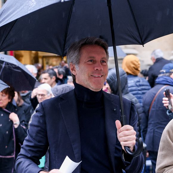 Emmanuel Philibert de Savoie - Sorties des obsèques de l'ancien ministre de la Culture Frédéric Mitterrand en l'Église Saint-Thomas d'Aquin à Paris. Le 26 mars 2024.
© Moreau-Jacovides / Bestimage