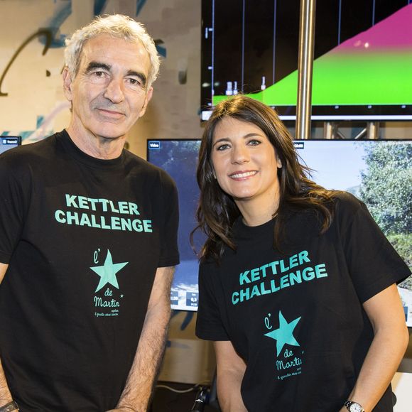 Raymond Domenech et sa compagne Estelle Denis (marraine de l'association "l'Etoile de Martin) - 2ème édition du "Kettler Challenge pour l'Etoile de Martin" à l'hôtel Molitor à Paris, le 21 mars 2016.  © Olivier Borde/Bestimage