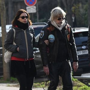 Renaud Sechan, Lola Sechan lors des obsèques de Thierry Sechan au cimetière Montparnasse le 16 janvier 2019 a Paris, France. Photo by ABACAPRESS.COM