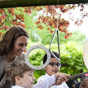 Catherine (Kate) Middleton, princesse de Galles, visite l'école maternelle Salvador Allende à Reggio Emilia (Italie), lors de son voyage consacré à la petite enfance, le 14 mai 2026.
© GOFF / Bestimage