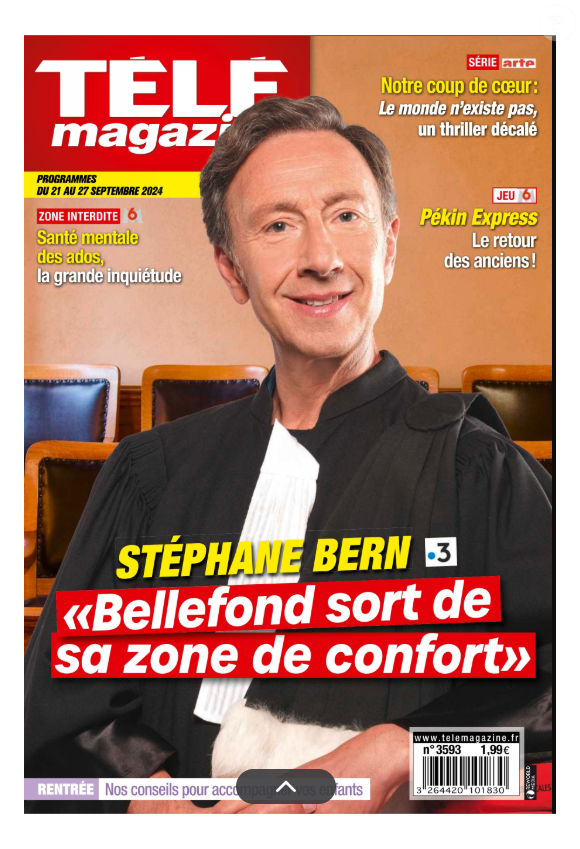 Une interview à retrouver dans leur édition du 10 septembre 2024 

Stéphane Bern, "Télé Magazine", 10 septembre 2024.