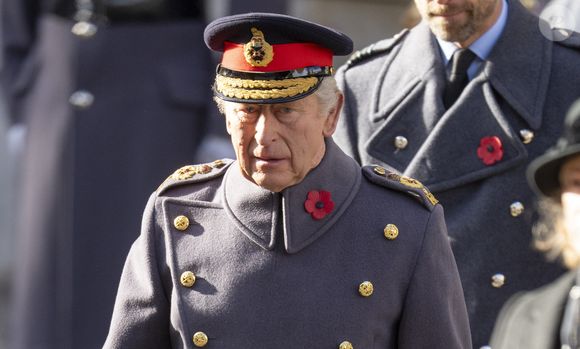 Le roi Charles III d'Angleterre assiste à la cérémonie du dimanche du Souvenir au cénotaphe de Whitehall. Chaque année, les membres de la famille royale britannique se joignent aux politiciens, aux anciens combattants et aux membres du public pour se souvenir de ceux qui sont morts au combat. Photo par GOFF  / BESTIMAGE