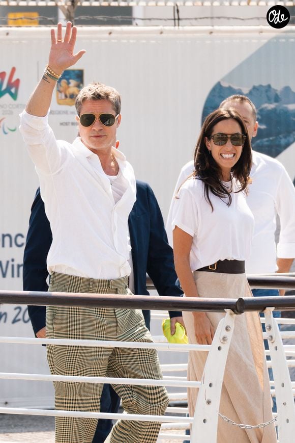 Brad Pitt et sa compagne Ines de Ramon arrivent au 81ème festival international du film de Venise, la Mostra le 31 août 2024.

© Tiziano Da Silva / Bestimage