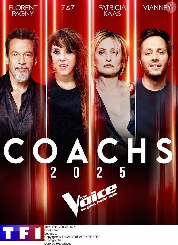 TF1 lance ce samedi 1er février la nouvelle et quatorzième saison de "The Voice".

Florent Pagny, Zaz, Patricia Kaas et Vianney, coachs de la treizième saison de "The Voice", bientôt sur TF1.