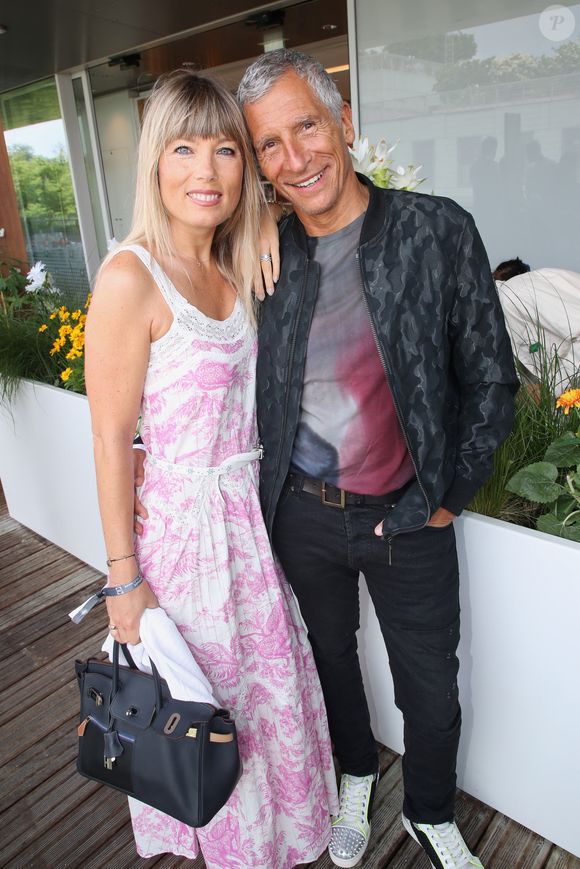 Exclusif - Nagui et sa femme Mélanie Page - Célébrités au Déjeuner France TV lors des Internationaux de France de Tennis de Roland Garros 2023 - Jour 15 à Paris le 11 Juin 2023. 

© Bertrand Rindoff / Bestimage