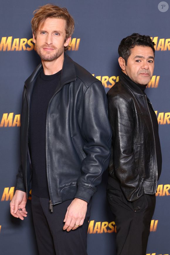 Philippe Lacheau et Jamel Debbouze assistent à la première du Marsupilami au Grand Rex à Paris, France, le 01 février 2026. Photo par Jerome Domine/ABACAPRESS.COM