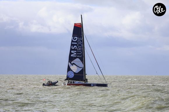 LE HAVRE, FRANCE - 26 OCTOBRE : COLMAN Conrad de Nouvelle Zélande - BLANCHARD Mathieu de France, Sailing Msig europe (Imoca), lors du Championnat de France de Course au Large Transat Café L'Or le 26 OCTOBRE 2025 au Havre, France (Photo by Bruno Vandevelde/MPSAgency/PsnewZ)