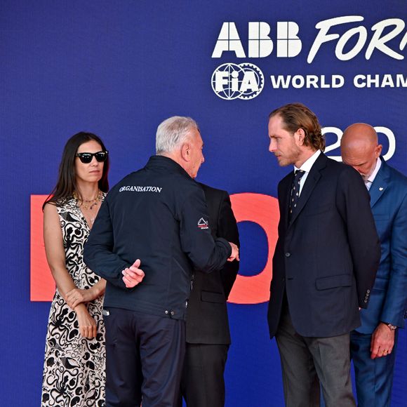 Andrea Casiraghi, sa femme Tatiana Santo Domingo lors de la remise des prix durant le Monaco E-Prix 2026, Round 9, le 16 mai 2026. © Bruno Bebert / Bestimage