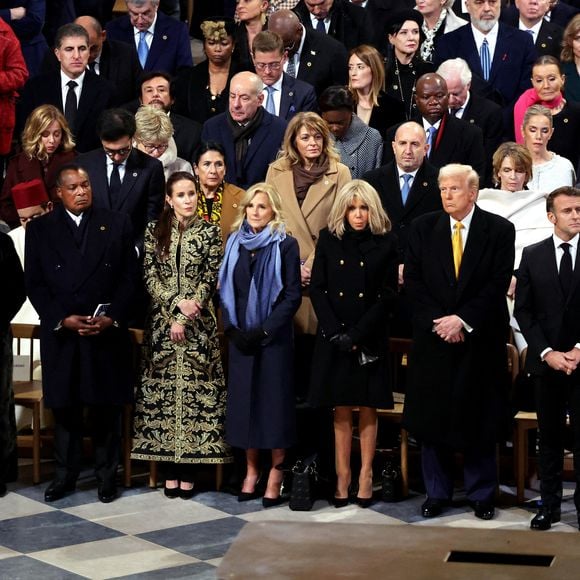 Antoinette Sassou-Nguesso, Denis Sassou-Nguesso, Ashley Biden, Jill Biden, Brigitte Macron, Donald Trump, Emmanuel Macron - Cérémonie de réouverture de la cathédrale Notre-Dame de Paris, le 7 décembre 2024. 
© Dominique Jacovides / Bestimage