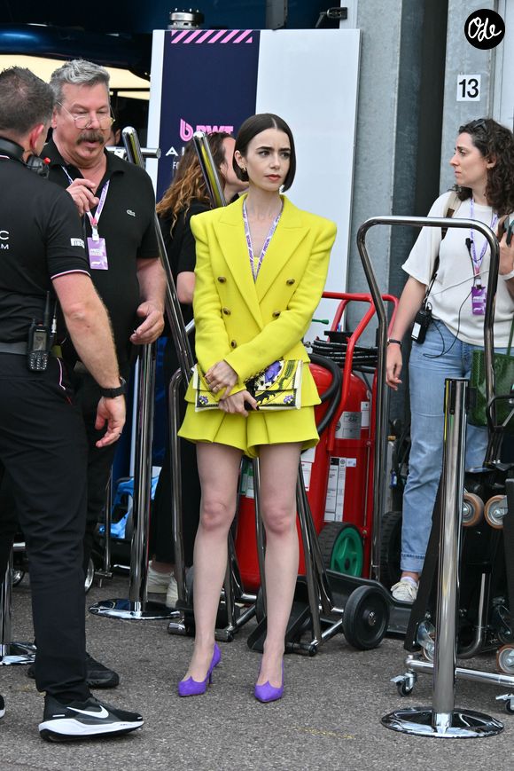 Monaco, Montecarlo : IPA85323882 - Monte Carlo, Grand Prix de F1 - Jeudi - Lily Collins lors de l'enregistrement de la sixième saison de la série "Emily in Paris" Pictured : Lily Collins (Credit Image : © Manuele Mangiarotti/IPA via ZUMA Press)