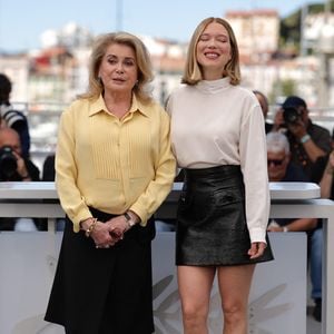 Catherine Deneuve et Léa Seydoux au photocall du film "Gentle Monster" lors du 79ème Festival International du Film de Cannes, France, le 16 mai 2026. © Jacovides-Moreau/Bestimage