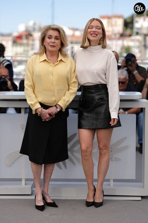 Catherine Deneuve et Léa Seydoux au photocall du film "Gentle Monster" lors du 79ème Festival International du Film de Cannes, France, le 16 mai 2026. © Jacovides-Moreau/Bestimage