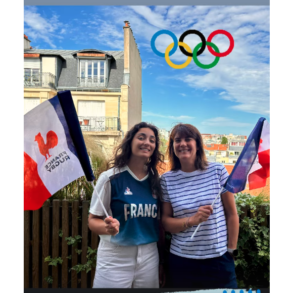 Estelle Denis et sa fille, Victoire aux JO de Paris, ce dimanche 28 juin 2024.