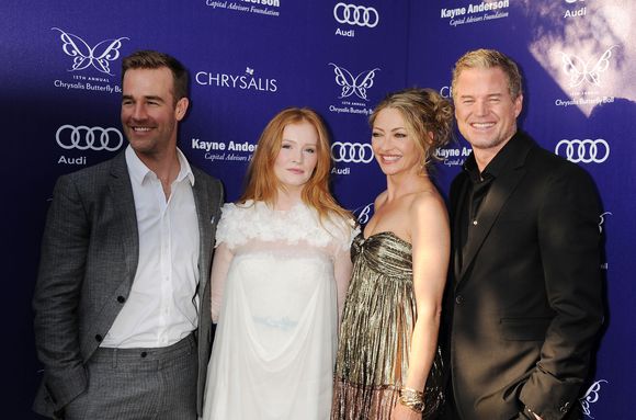 James Van Der Beek, Kimberly Brook, actrice, Rebecca Gayheart-Dane et Eric Dane - Cérémonie Chrysalis Butterfly Ball à Los Angeles le 7 juin 2014. JLPPA / Bestimage