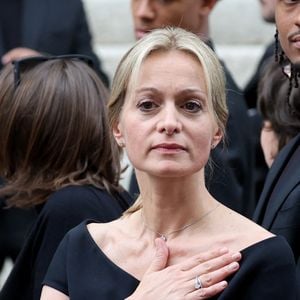 Audrey Crespo-Mara - Sorties des obsèques de Thierry Ardisson en l’église Saint-Roch de Paris, France, le 17 juillet 2025. 
© Clovis-Jacovides/Bestimage