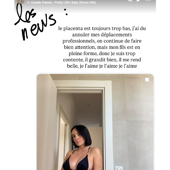 Agathe Auproux explique rencontrer des soucis avec sa grossesse. Instagram
