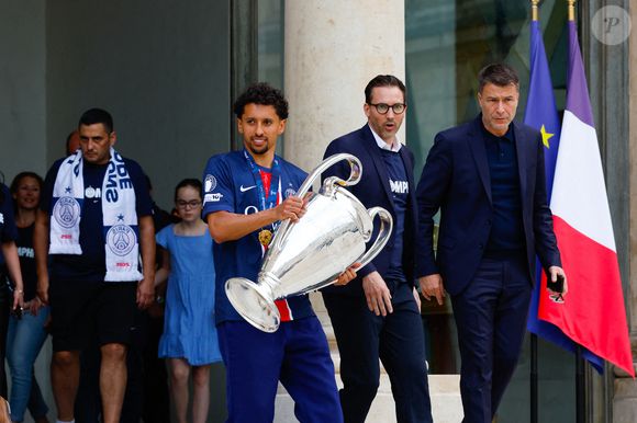 MARQUINHOS du Paris Saint-Germain lors des célébrations du Paris Saint-Germain au Palais de l'Elysee le 1er juin 2025 à Paris, France. (Photo by Loic Baratoux/Icon Sport/ABACAPRESS.COM)