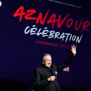 Exclusif - Michel Drucker - Spectacle symphonique "Aznavour Célébration - l'hommage officiel" en clôture du centenaire de la naissance de C. Aznavour au palais des Congrès à Paris le 23 novembre 2024.