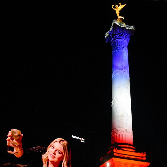 Louane pendant le Concours Eurovision de la Chanson,
L'Autriche remporte le Concours Eurovision de la Chanson 2025, Place de la Bastille à Paris, France le 17 mai 2025 Photo by Alain Apaydin/ABACAPRESS.COM