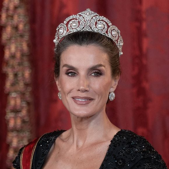 Le roi Felipe VI et la reine Letizia d'Espagne, accueillent Frank-Walter Steinmeier (Président fédéral de l'Allemagne) et sa femme Elke Budenbender pour un dîner de gala en leur honneur au palais royal à Madrid. Photo par LALO YASKY / BESTIMAGE
