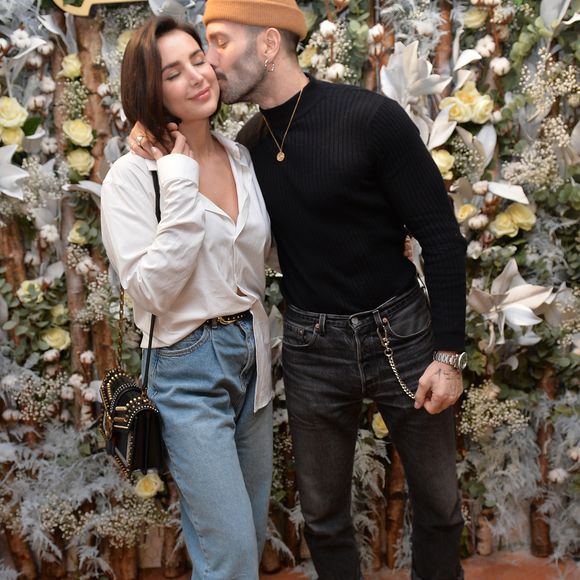 Jade Leboeuf (la fille de l’ex-footballeur F. Leboeuf) et son mari Stéphane Rodrigues - Présentation de la liqueur St-Germain à Paris le 23 janvier 2020. 
© Veeren/Bestimage