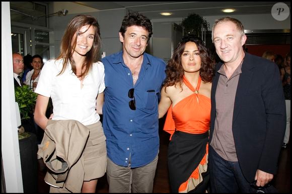 Patrick Bruel et Celine Bosquet, Salma Hayek et François-Henri Pinault - people à la treizième journée des Internationaux de France de tennis de Roland Garros 2011. RINDOFF-JACOVIDES / BESTIMAGE