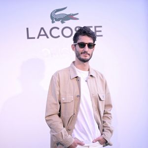 Exclusif - Pierre Niney, ambassadeur Lacoste et également égérie du parfum "Lacoste Original" - Lacoste et Interparfums ont célébré le lancement de "Lacoste Original", le premier parfum né de la collaboration récente entre les deux maisons, lors d'une cocktail party organisée sur le rooftop de l'hôtel Madame Rêve à Paris le 7 juillet 2024. © Rachid Bellak/Bestimage