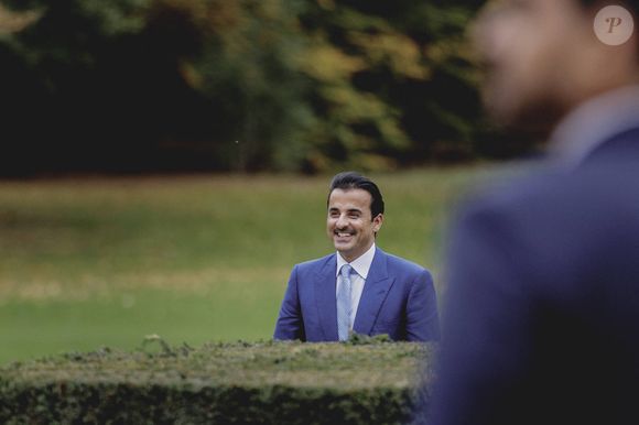 Le président allemand Frank-Walter Steinmeier accueille l'émir du Qatar, Cheikh Tamim ben Hamad al-Thani, au palais présidentiel de Bellevue à Berlin, Allemagne, le 22 octobre 2024. © Imago/Panoramic/Bestimage