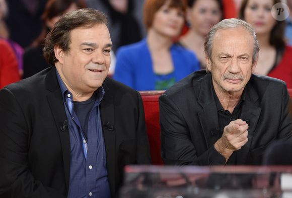 Didier Bourdon et Patrick Chesnais - Enregistrement de l'émission "Vivement Dimanche" à Paris le 9 décembre 2015. © Coadic Guirec / Bestimage