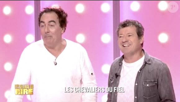 Il ironise sur les plaintes et assure que la police n’a relevé aucune infraction.

Les Chevaliers du Fiel lors de l'enregistrement de l'émission "Les grands du rire", présentée par Bernard Montiel et Isabelle Morizet (Karen Cheryl), et diffusée le 15 juin sur C8. Photo par Agence - Bestimage