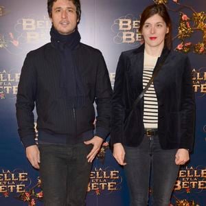 Valérie Donzelli et son compagnon Jeremie Elkaim - Première du film "La Belle et La Bête" à Paris le 9 février 2014.