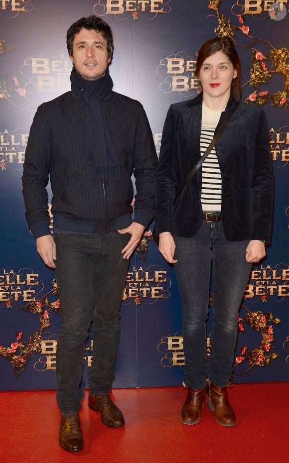 Valérie Donzelli et son compagnon Jeremie Elkaim - Première du film "La Belle et La Bête" à Paris le 9 février 2014.