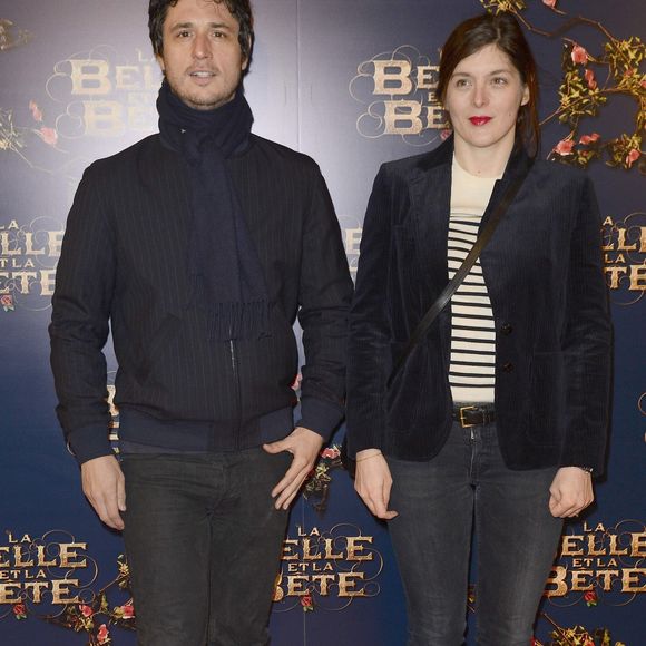 Valérie Donzelli et son compagnon Jeremie Elkaim - Première du film "La Belle et La Bête" à Paris le 9 février 2014.