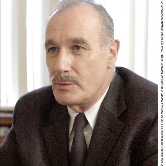 L'acteur français Bernard Lecoq joue dans le nouveau film de Claude Goretta La Fuite de Monsieur Monde à Bruxelles le 31 mars 2004. Photo par Philippe Carly/Reporters/ABACA.