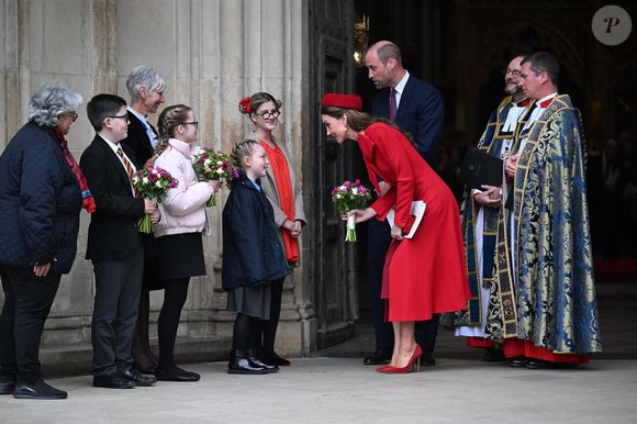 Le prince William, prince de Galles, et Catherine (Kate) Middleton, princesse de Galles - La famille royale britannique célèbre le 76ème Commonwealth Day à l'abbaye de Westminster à Londres, le 10 mars 2025.