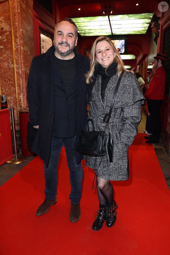 Francois-Xavier Demaison et son épouse Anais Demaison assistent au dévoilement du personnage de cire d'Audrey Fleurot au musée Grévin le 16 mars 2023 à Paris, France. Photo by Jerome Dominé/ABACAPRESS.COM