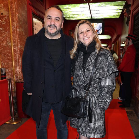 Francois-Xavier Demaison et son épouse Anais Demaison assistent au dévoilement du personnage de cire d'Audrey Fleurot au musée Grévin le 16 mars 2023 à Paris, France. Photo by Jerome Dominé/ABACAPRESS.COM